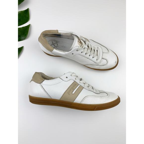 Paul Green Shoes - Paul Green Sneakers White Tan Leather Lace Up Casual Comfort Women's 4.5 US 7